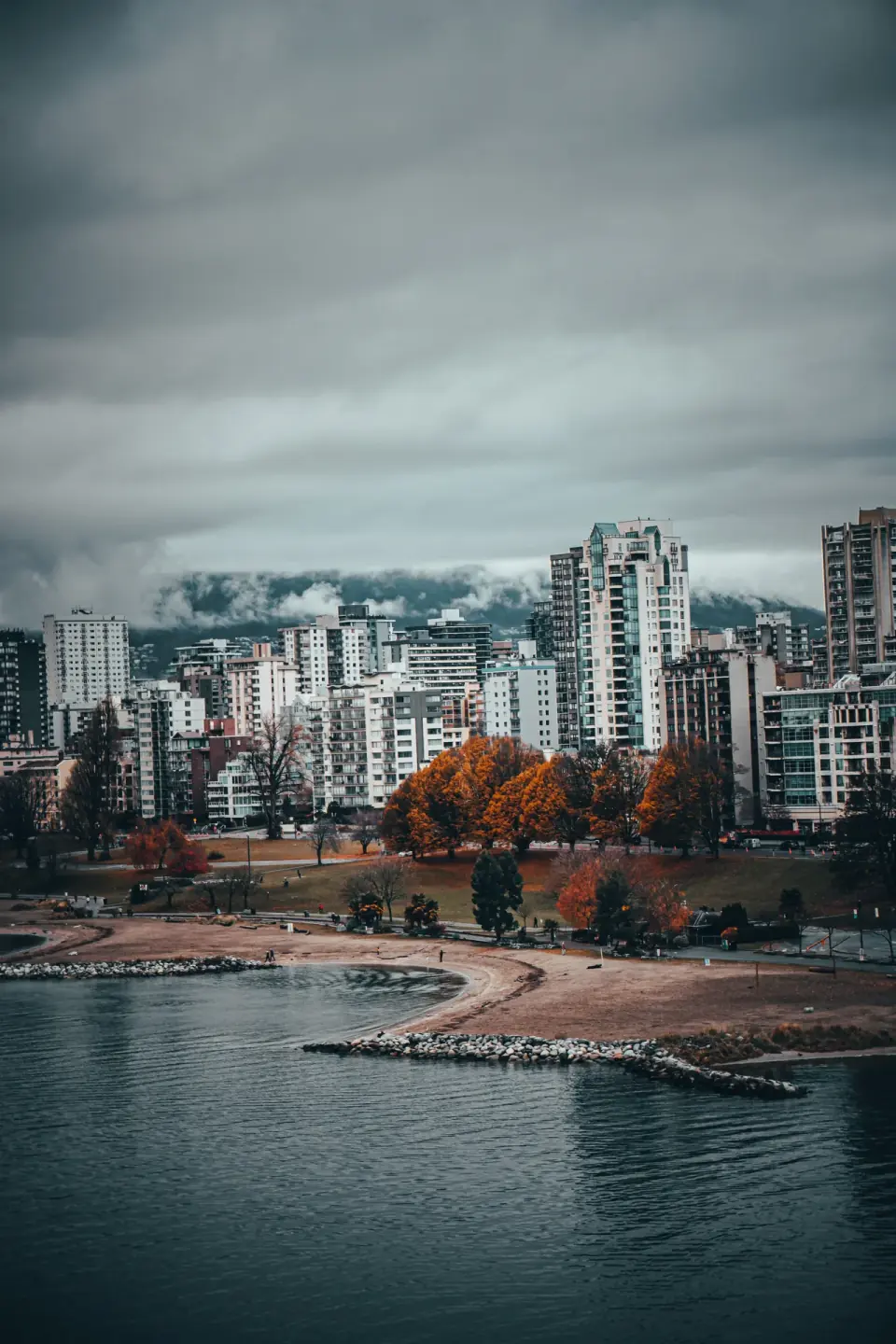 Burrard View Beach. Landscape, weather, distance.